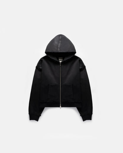 CRASH ZIP HOODIE (VINTAGE BLACK)