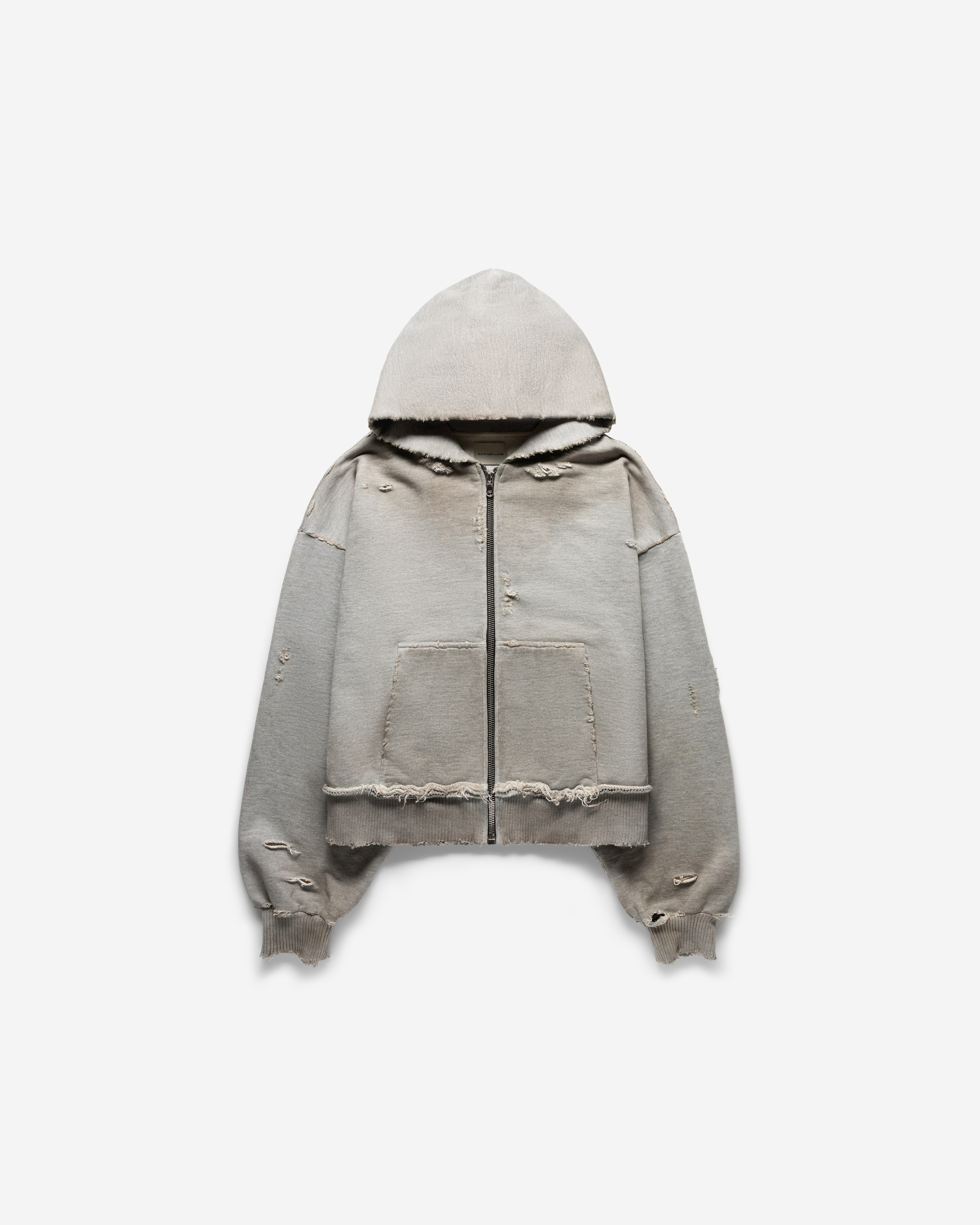 JUMBO CRASH ZIP HOODIE (HEATHER GREY) – SOIF DÉ LUXE