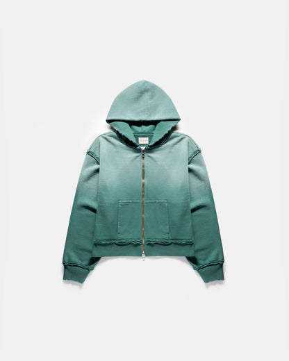 CRASH ZIP HOODIE (WASHED GREEN)